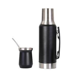 WEVI 1000ml Stainless Steel Double-Wall Vacuum Insulated Yerba Mate Cup with Handle – Ideal for Outdoor Activities and Travel
