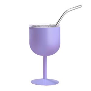 Mini 4oz Stainless Steel Wine Tumbler Set with Straw