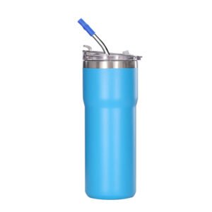 20oz Modern 304 Stainless Steel Double Wall Vacuum Insulated Portable Travel Tumbler with Straw – Simple Design Car Cup