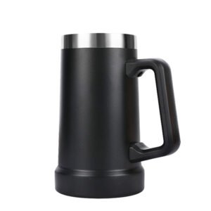 24oz Custom Vacuum Insulated Stainless Steel Travel Beer Mug with Handle – Leak-Proof, Hot/Cold Retention for Outdoor & Daily Use