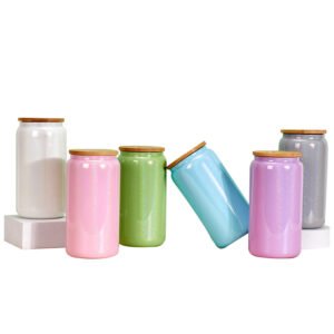 16oz Frosted Clear Sublimation Glass Jar